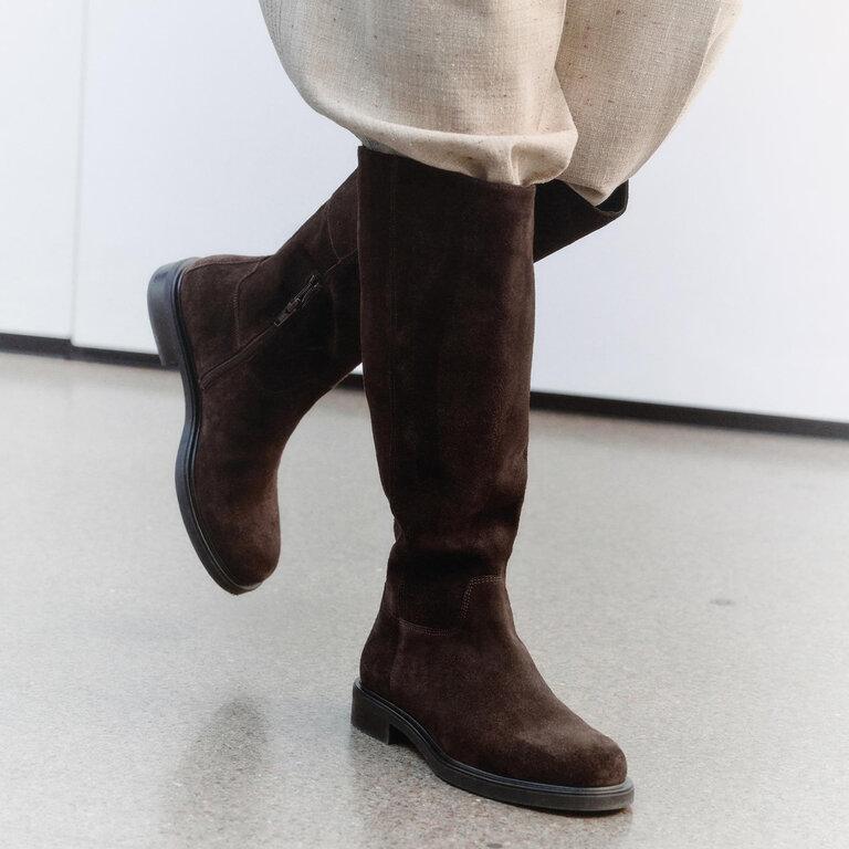 Vagabond Shoemakers Vagabond - Freya - Suede Riding Boot - Dark Brown Suede