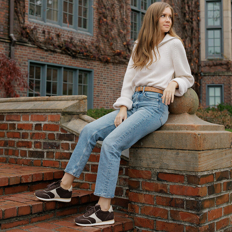 Josef Seibel Josef Seibel - Miley 01 - Retro Leather Trainer - Chocolate Multi