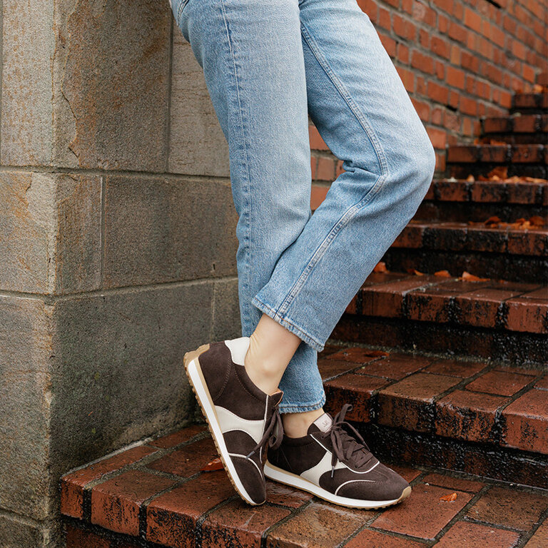 Josef Seibel Josef Seibel - Miley 01 - Retro Leather Trainer - Chocolate Multi