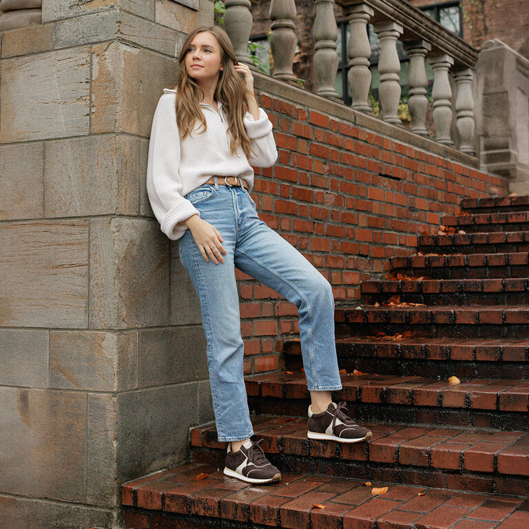 Josef Seibel Josef Seibel - Miley 01 - Retro Leather Trainer - Chocolate Multi