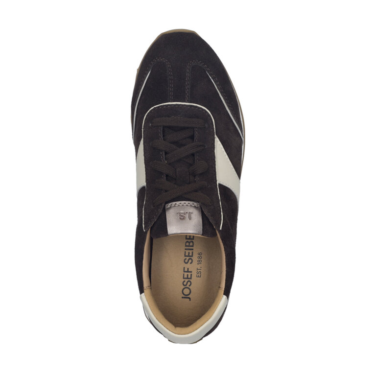 Josef Seibel Josef Seibel - Miley 01 - Retro Leather Trainer - Chocolate Multi