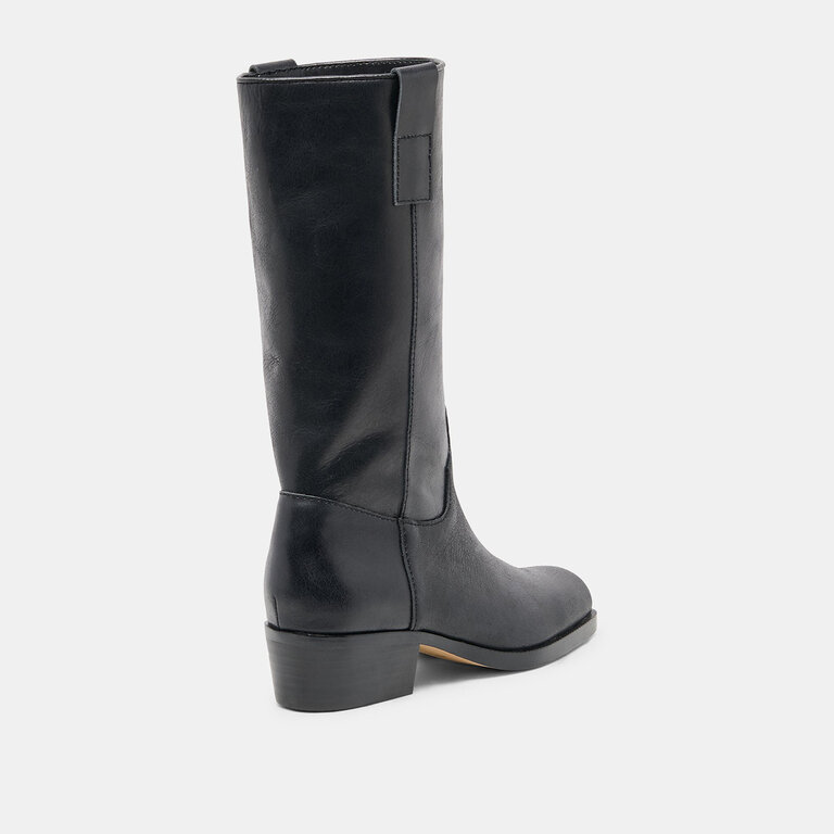 Dolce Vita Dolce Vita - Romie - Mid-Calf Pull-On Boot - Black Leather / Chocolate Suede