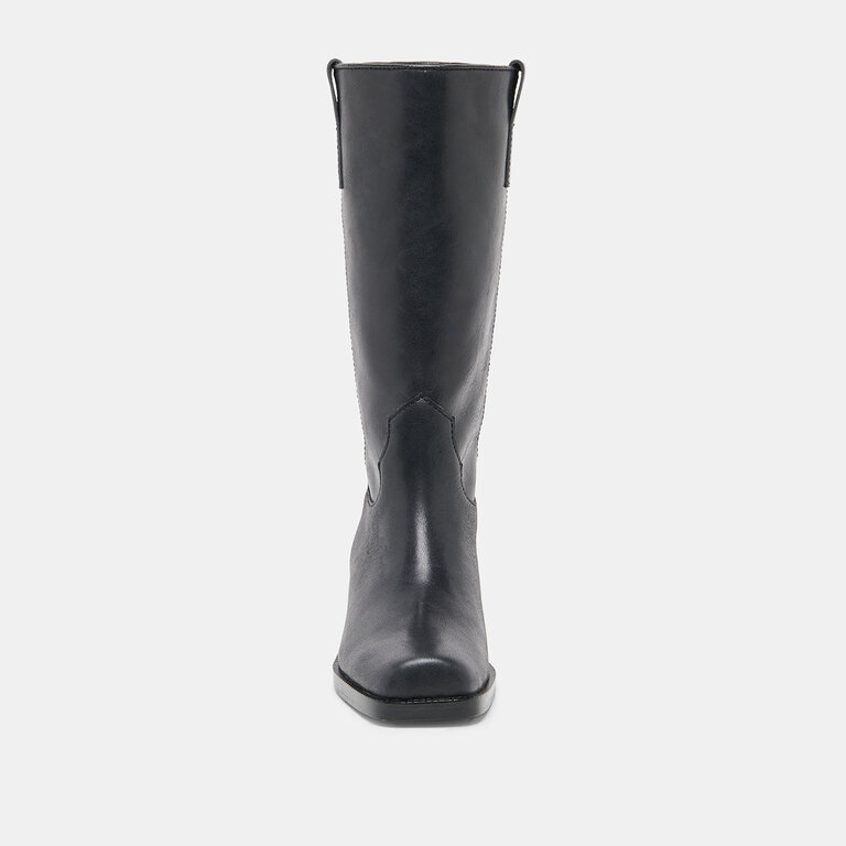 Dolce Vita Dolce Vita - Romie - Mid-Calf Pull-On Boot - Black Leather / Chocolate Suede