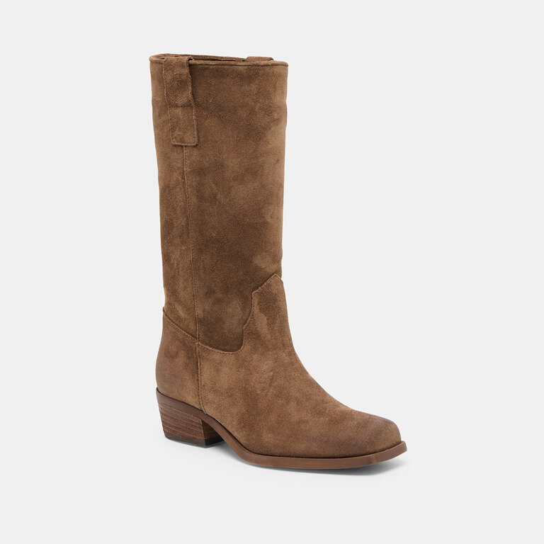 Dolce Vita Dolce Vita - Romie - Mid-Calf Pull-On Boot - Black Leather / Chocolate Suede