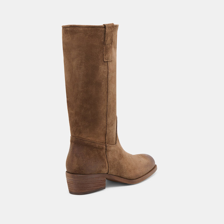 Dolce Vita Dolce Vita - Romie - Mid-Calf Pull-On Boot - Black Leather / Chocolate Suede