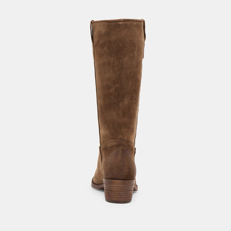 Dolce Vita Dolce Vita - Romie - Mid-Calf Pull-On Boot - Black Leather / Chocolate Suede