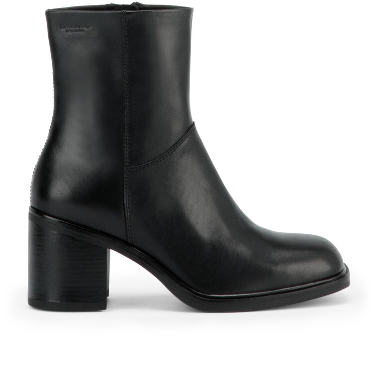 Vagabond Shoemakers Vagabond - Meryl - Block Heel Ankle Boot - Black Leather / Dark Brown Suede