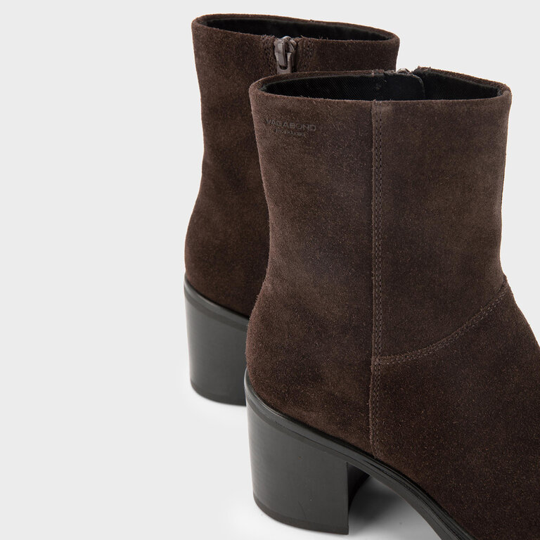 Vagabond Shoemakers Vagabond - Meryl - Block Heel Ankle Boot - Black Leather / Dark Brown Suede