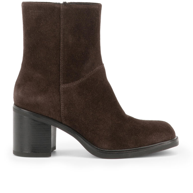 Vagabond Shoemakers Vagabond - Meryl - Block Heel Ankle Boot - Black Leather / Dark Brown Suede