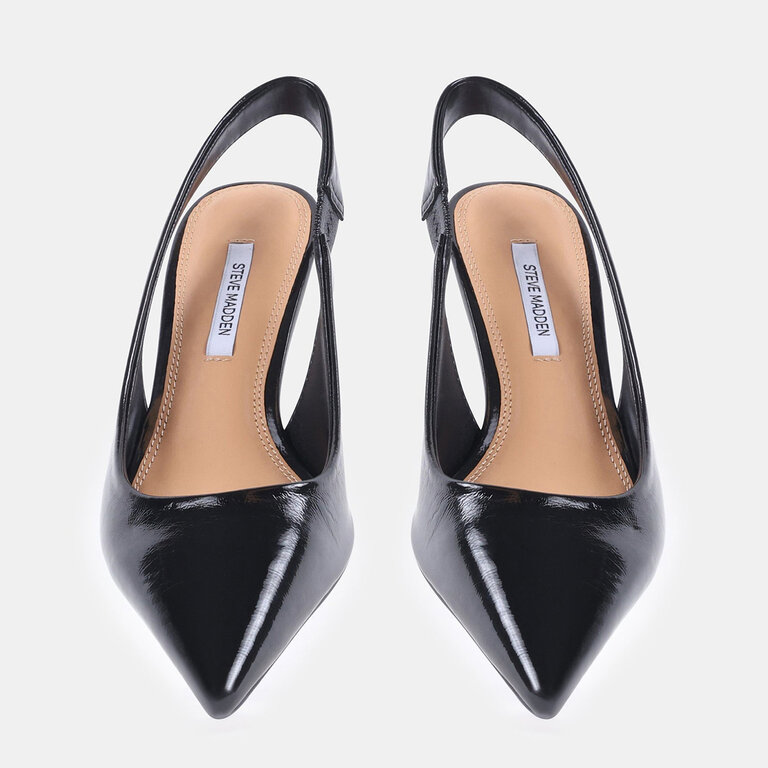 Steve Madden Steve Madden - Carmen - Slingback Kitten Heel - Black Patent / Zebra