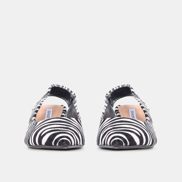 Steve Madden Steve Madden - Carmen - Slingback Kitten Heel - Black Patent / Zebra