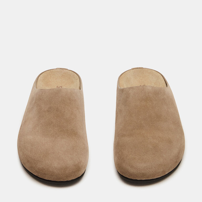 Steve Madden Steve Madden - Fern - Flat Mule - Taupe Suede / Black Leather