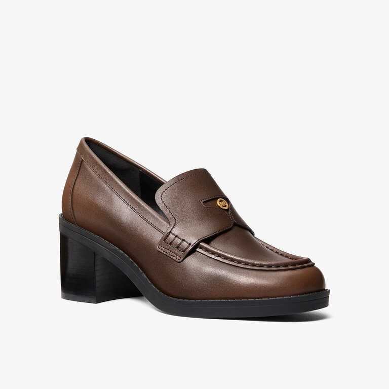 Michael Kors Michael Kors - Jennings - Leather Loafer Pump - Black / Luggage Brown