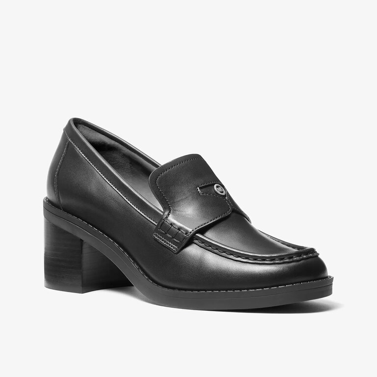 Michael Kors Michael Kors - Jennings - Leather Loafer Pump - Black / Luggage Brown
