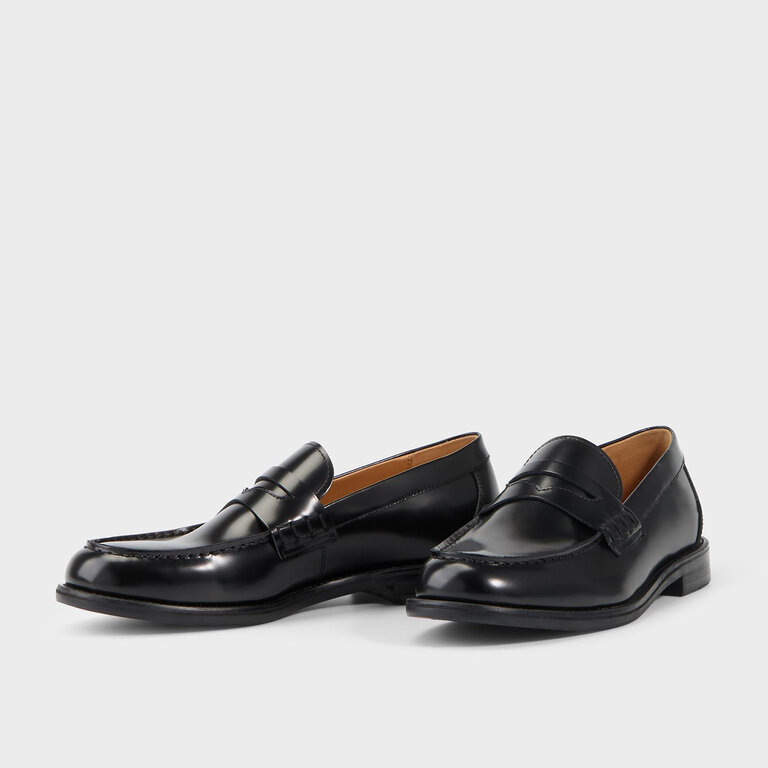 Vagabond Shoemakers Vagabond - Steven - Men's Penny Loafer - Black Leather / Cocoa Brown Suede