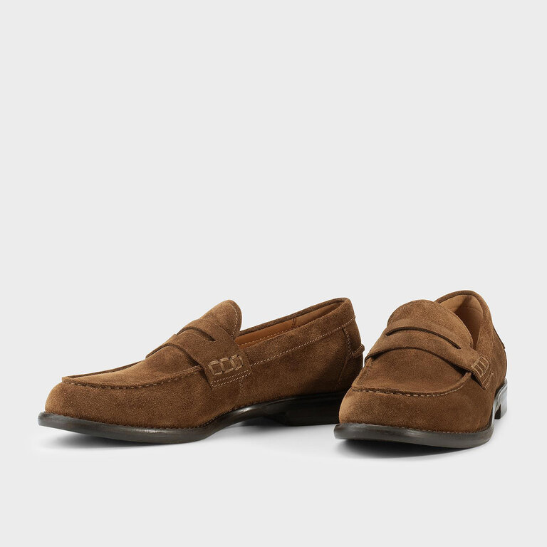 Vagabond Shoemakers Vagabond - Steven - Men's Penny Loafer - Black Leather / Cocoa Brown Suede