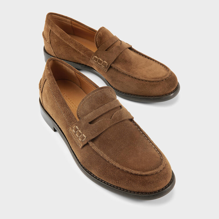 Vagabond Shoemakers Vagabond - Steven - Men's Penny Loafer - Black Leather / Cocoa Brown Suede
