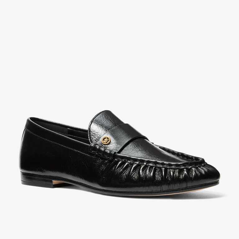 Michael Kors Michael Kors - Jennings - Penny Loafer - Chocolate Suede / Black Crinkled Leather