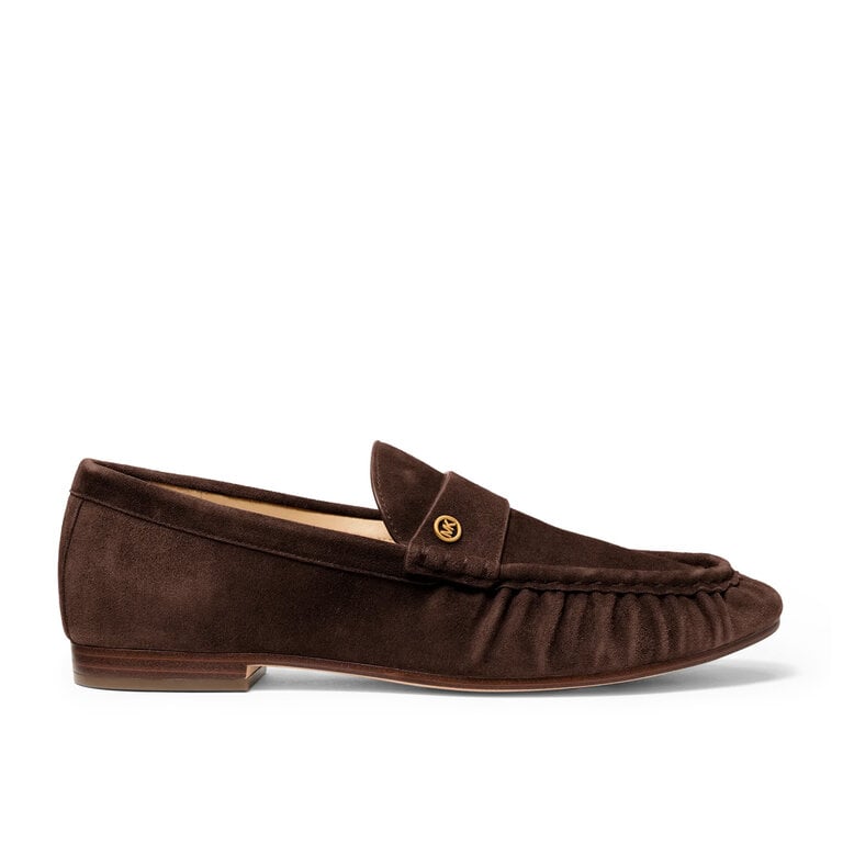 Michael Kors Michael Kors - Jennings - Penny Loafer - Chocolate Suede / Black Crinkled Leather