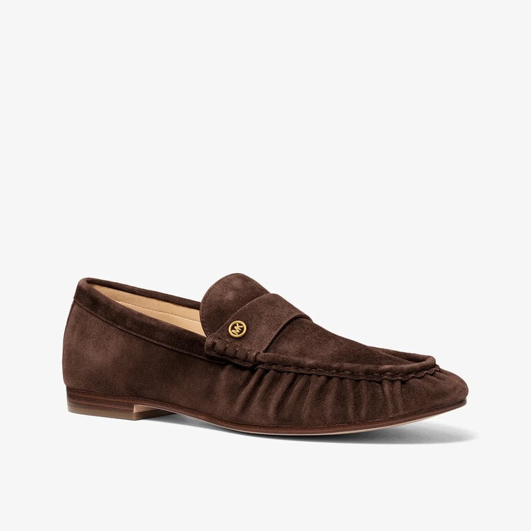 Michael Kors Michael Kors - Jennings - Penny Loafer - Chocolate Suede / Black Crinkled Leather