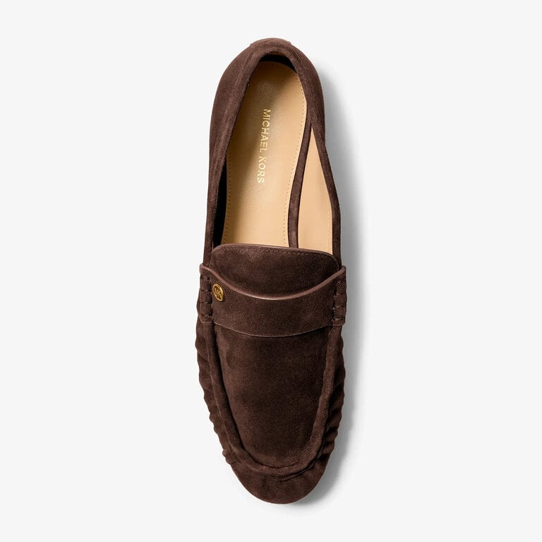 Michael Kors Michael Kors - Jennings - Penny Loafer - Chocolate Suede / Black Crinkled Leather