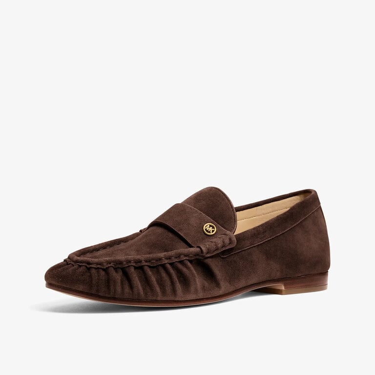Michael Kors Michael Kors - Jennings - Penny Loafer - Chocolate Suede / Black Crinkled Leather