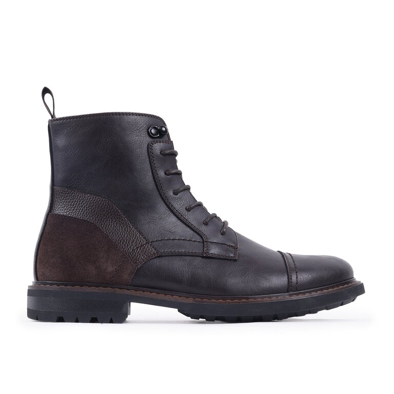Steve Madden Steve Madden - Frontier - Men’s Waterproof Lace-Up Boot - Black / Brown Leather