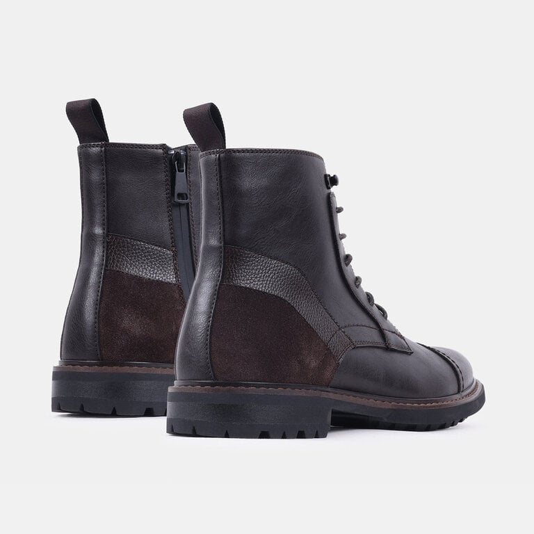 Steve Madden Steve Madden - Frontier - Men’s Waterproof Lace-Up Boot - Black / Brown Leather