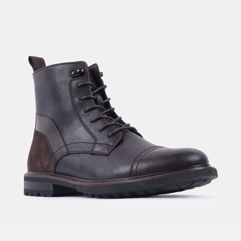 Steve Madden Steve Madden - Frontier - Men’s Waterproof Lace-Up Boot - Black / Brown Leather
