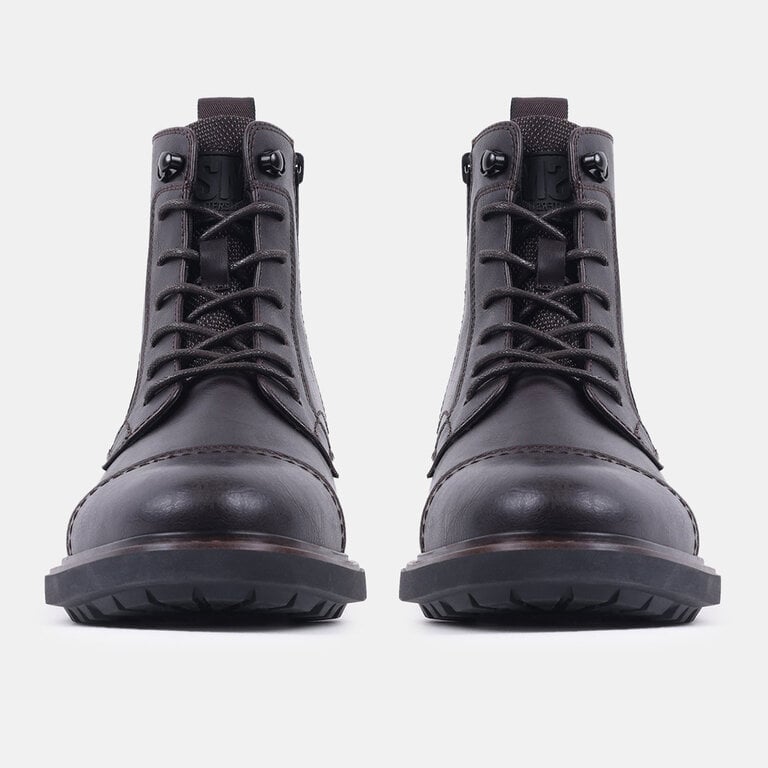 Steve Madden Steve Madden - Frontier - Men’s Waterproof Lace-Up Boot - Black / Brown Leather