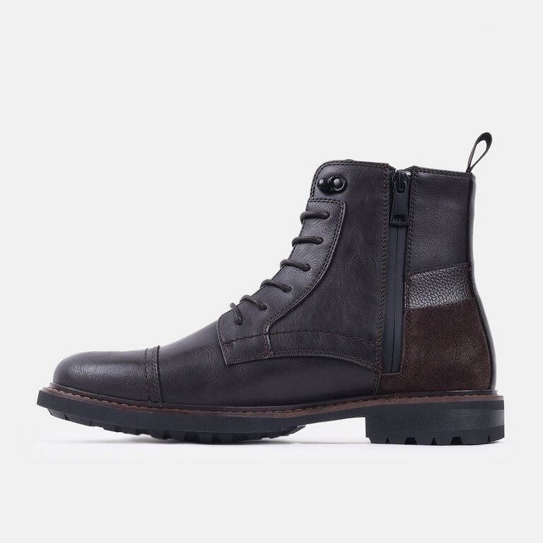 Steve Madden Steve Madden - Frontier - Men’s Waterproof Lace-Up Boot - Black / Brown Leather