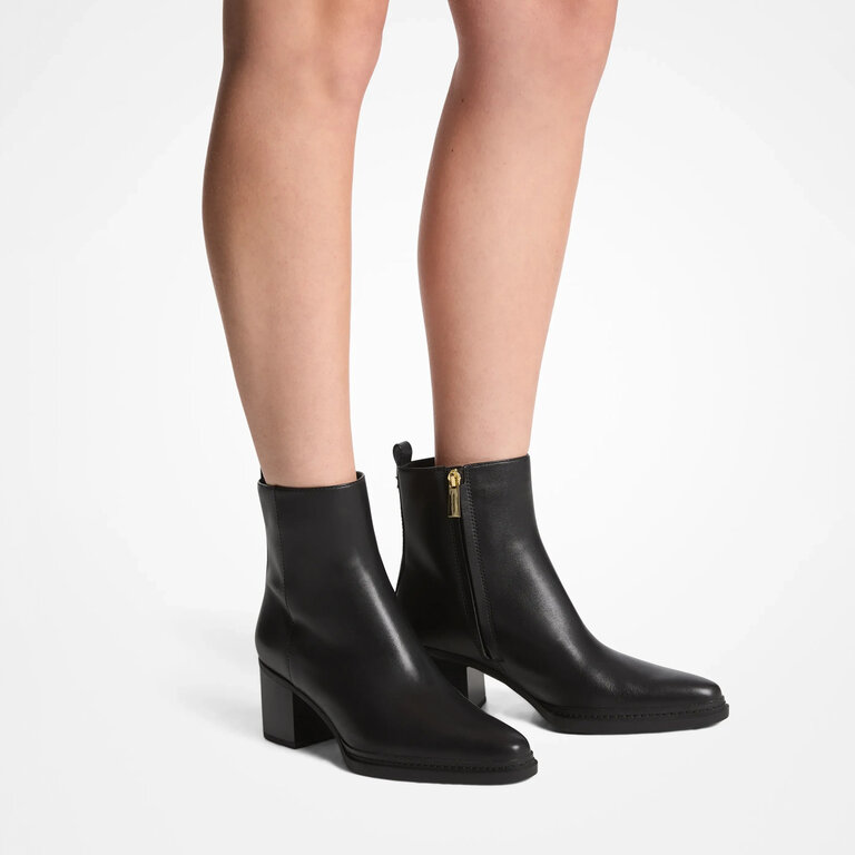 Michael Kors Michael Kors - Lex - Ankle Bootie - Black Leather / Chocolate Suede