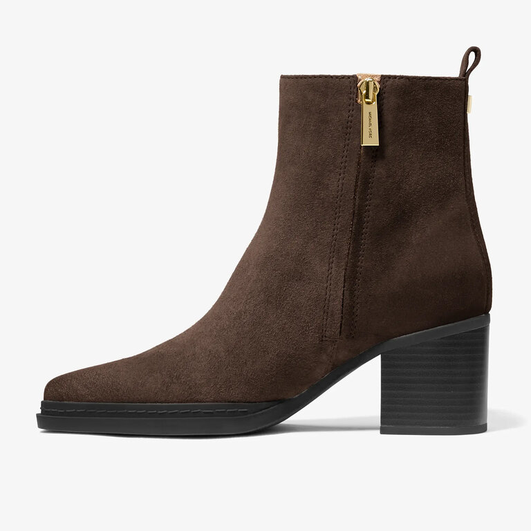 Michael Kors Michael Kors - Lex - Ankle Bootie - Black Leather / Chocolate Suede