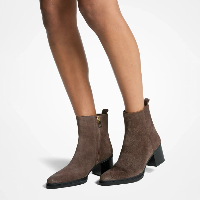 Michael Kors Michael Kors - Lex - Ankle Bootie - Black Leather / Chocolate Suede