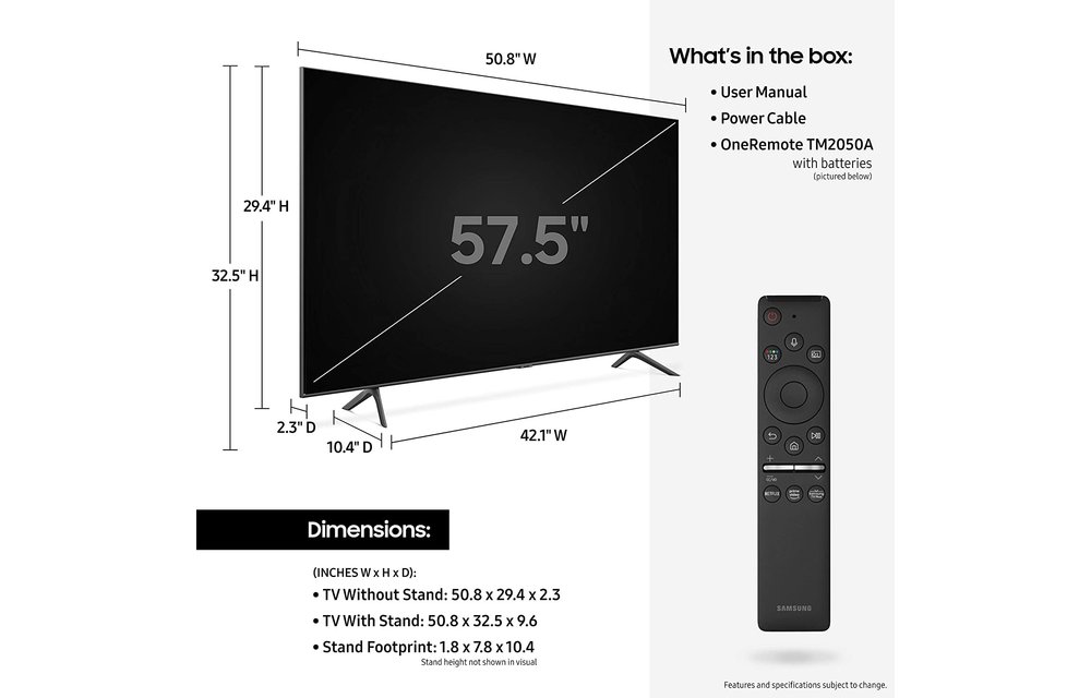 SAMSUNG 58'' TV MDL: QN58Q6DTAFXZA