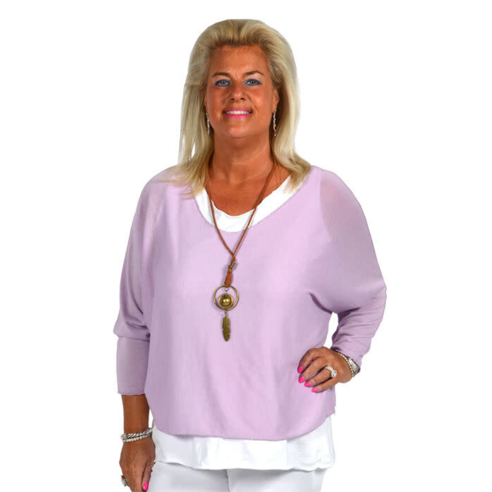 Catherine Lily White 2 Piece Tunic With Necklace