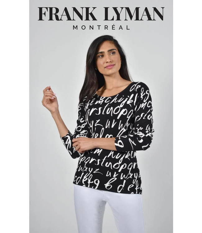 Frank Lyman Black/Off White Knit Top 226105U