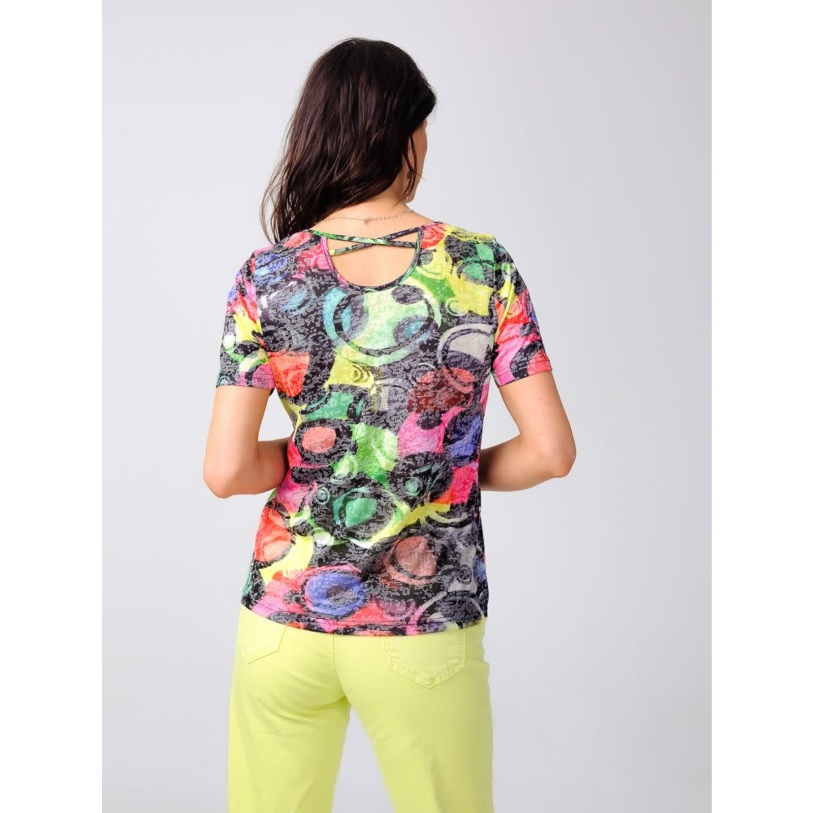 Alison Sheri Multicoloured Round Neck T-Shirt