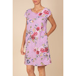 Angela Mara Cap Sleeve Floral Print Dress 26121