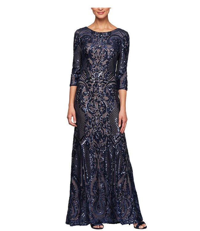 Alex Evenings Fit & Flare Sequin Gown 816609