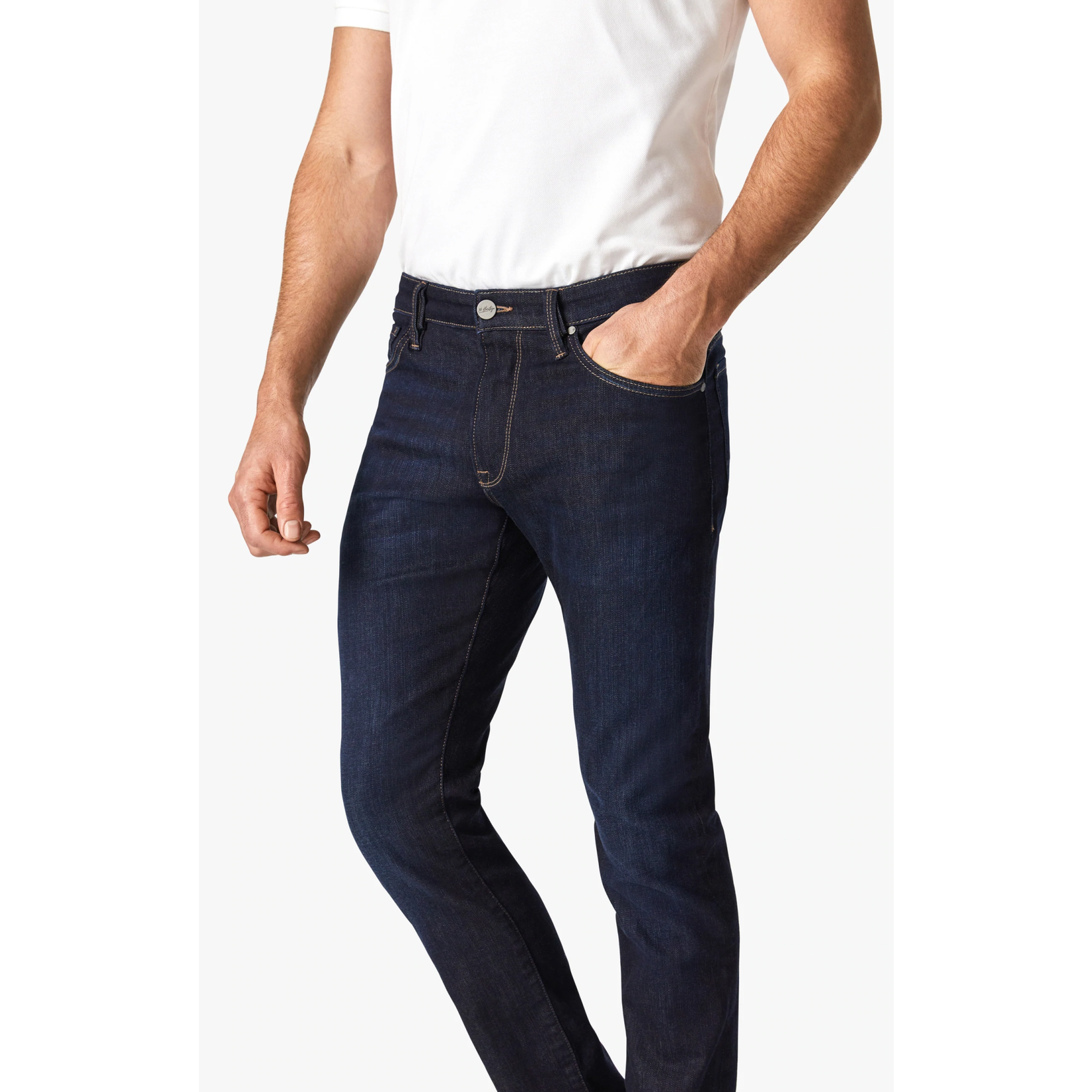 34 Heritage Cool Tapered Leg Jeans In Rinse Brushed Soft Denim