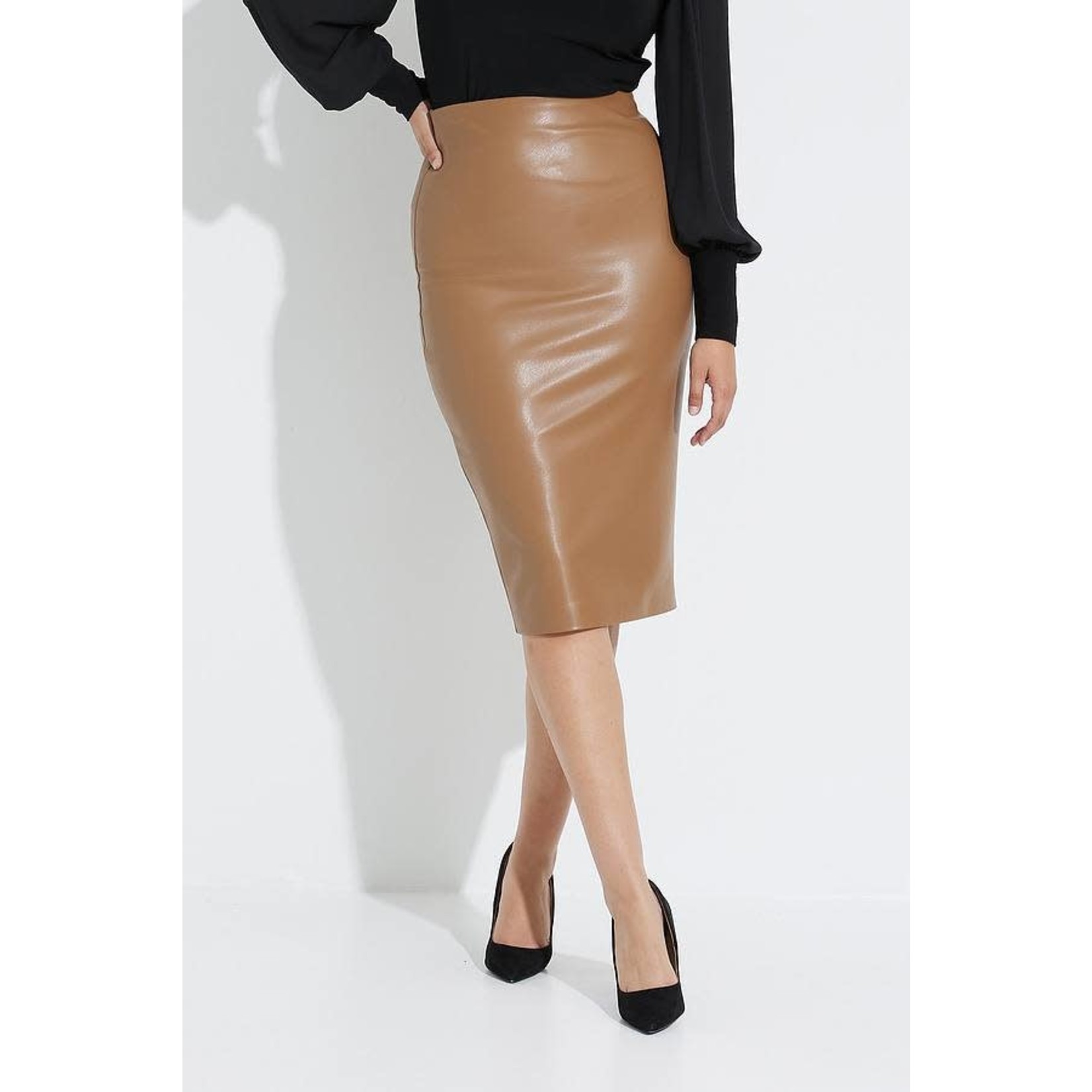Joseph Ribkoff Faux Leather Pencil Skirt Style 223310