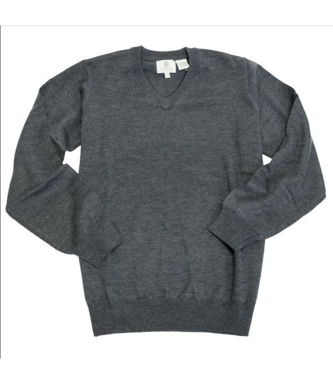 Viyella Merino Wool V-Neck Sweater in Charcoal 255611