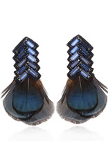 Suzanna Dai Suzanna Dai Bengal Chevron Feather Button Earrings