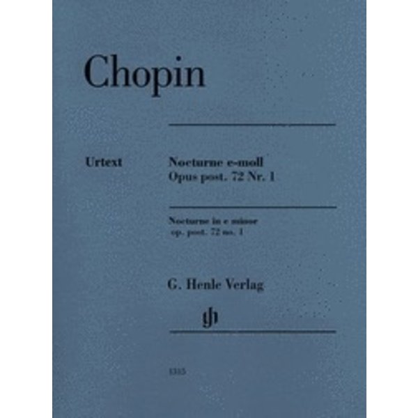 Henle Urtext Editions Chopin - Nocturne E Minor Op. Post. 72 No. 1 Piano Solo