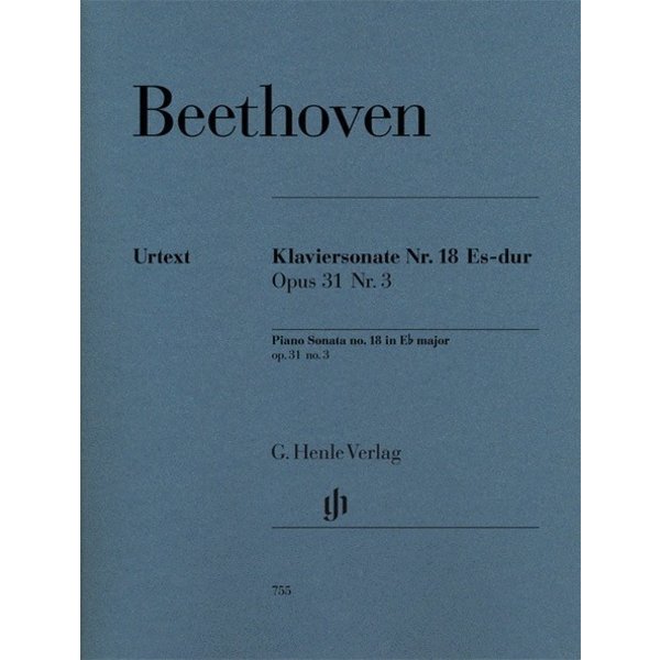 Henle Urtext Editions Beethoven - Piano Sonata No. 18 in E Flat Major Op. 31