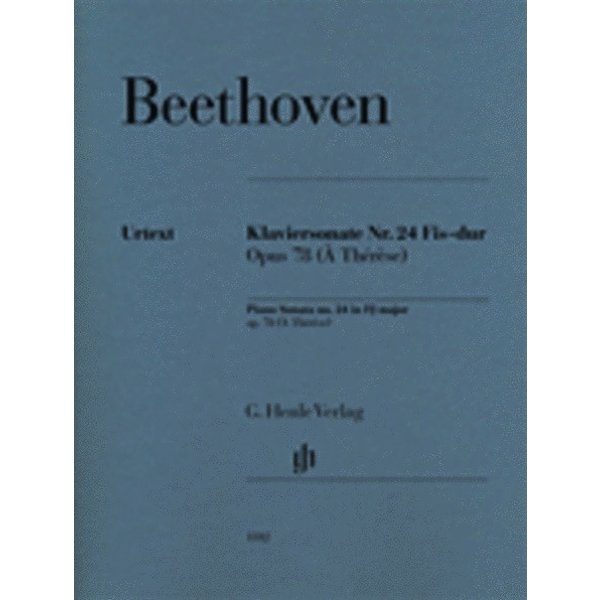 Henle Urtext Editions Beethoven - Piano Sonata No. 24 in F-sharp Major, Op. 78 (À Thérèse)