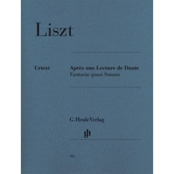 Henle Urtext Editions Liszt - Après une lecture de Dante - Fantasia quasi Sonata