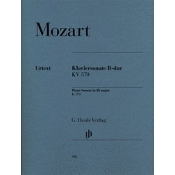 Henle Urtext Editions Mozart - Piano Sonata in B Flat Major K570