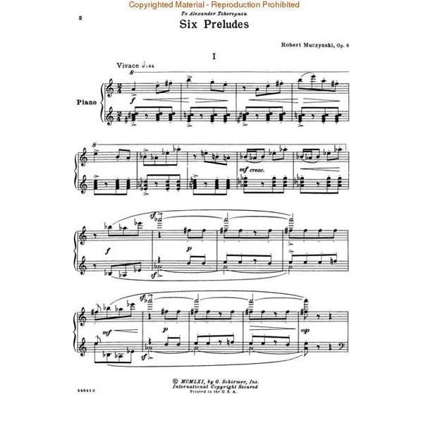 Six Preludes, Op. 6 PianoWorks, Inc